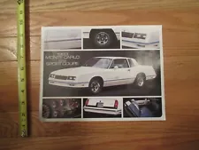 Chevy Chevrolet Monte Carlo SS Sport Coupe 1983 Dealer showroom Sales Brochure