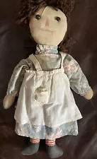 Antique Volland Raggedy Ann Cloth Doll 17” From New Orleans Estate