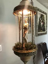 Vintage Hanging Goddess Mineral Oil Rain Lamp Light Motion Big 30" Works Great