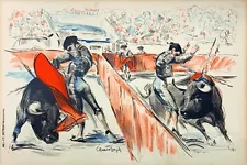 Vintage Spanish Bullfight Corrida Illustration 24x36 Poster Skilled Matadors