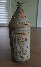 James Glynn Punched Tin Lantern Fredericksburg VA 1993 Paul Revere Style 16"