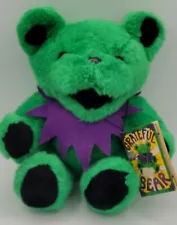 RARE Grateful Dead Jointed Plush Bear 12" GREEN w/ TAG Liquid Blue 1990 VTG