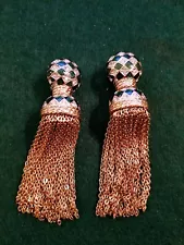 SALE! INCREDIBLE AUTHENTIC ART DECO GOLDEN FRINGE EARRING BY SWAROVSKI VERY RARE