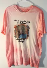 Women's Tee M Silk Screen Dolly Parton Tye Dye Pink Semi Transparent Lite Weight