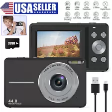 2.4'' Digital Camera 1080P 44MP LCD Display Screen 16X Zoom Anti-Shake Black US