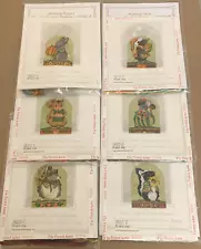 Melissa Shirley Set of 6 Autumn Animals HP Needlepoint Canvases w/ SG & Threads