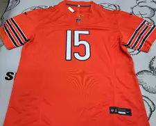 Size XL Rome Odunze #15 Chicago Bears FUSE Orange Sewn Stitched Jersey.