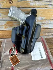 Vintage Don Hume Black Leather H721 OWB Holster For Beretta Brigadier 96D RIGHT