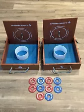 Sportcraft 2010 Wooden Washer Toss Game With HTF Hanger Hook Boards 10 Washers