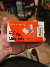 REALISTIC ELECTRET TIE PIN MICROPHONE #33-1063 New Old Stock