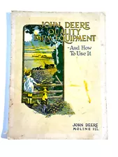 Antique 1910's John Deere Farm Equipment Catalog Moline Ill tractor