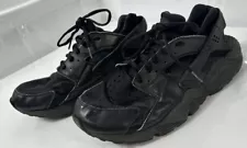 Nike Air Huarache Run Triple Black Running Shoes 634835-012 Womens Size 11