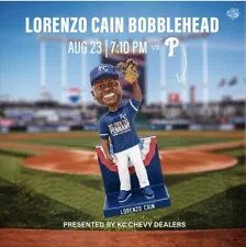 LORENZO CAIN KANSAS CITY ROYALS BOBBLEHEAD (PRE-SALE) 8-23-24 SGA NEW IN BOX!