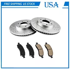 Front Drilled Rotors &Ceramic Pads for 08-09 Chevy Trailblazer SS Envoy 6.0L US