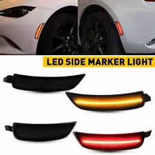 For Miata Mazda MX-5 2016-UP 4Pcs Smoked Lens Front Rear LED Side Marker Light