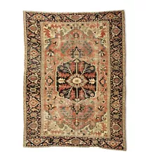 A 19th Cectury Worn Out 9' x14' Genuine Serapi Rug