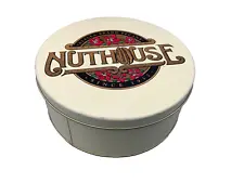 Vtg Nuthouse Nut Candy Holiday Tin Azalea Brand Pecans Since 1932 Storage Tin
