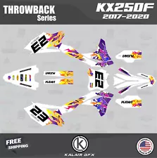 Graphics Kit for Kawasaki KX250F (2017-2020) KX 250F Throwback Series - White