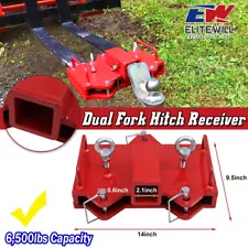 2" Trailer Hitch Receiver Dual Pallet Fork Forklift Towing Adapter Attachment