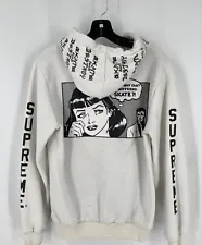 Supreme Thrasher Skate Hoodie Sz M White Black Pullover