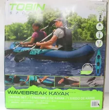 USED ONCE Tobin Sports Wavebreak Kayak 10' 2 Person Tandem Paddles, Seats, Pump