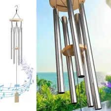 28" Wind Chimes Large Deep Tone Chapel Bells 6 Tubes Outdoor Garden Home Decor