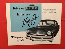 1953 HENRY J "SEDAN & DE LUXE SEDAN" Car Dealer Sales Brochure