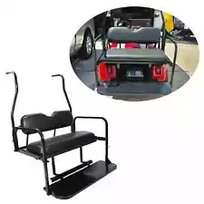 Fit Club Car DS Golf Cart Flip Folding Rear Back Seat Kit - Black