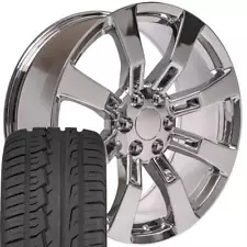 22" Rims 255/30 Tires Fit Cadillac Escalade Tahoe Yukon Chrome Wheels iMove 5409