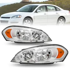 2pcs Headlights For 06-2013 Chevy Impala 2006-2007 Monte Carlo Chrome Headlamps