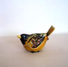 Orchid Designs Bird Trinket Box. Jewelled Enamel. 6.5cm long Excellent condition