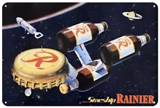 Starship RAINIER BEER, Great BEER Reproduction Advertising METAL SIGN, 12" x 8"