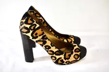 SAM EDELMAN Animal Print Horse Hair Leather Platform Shoes Size 7M On Sale