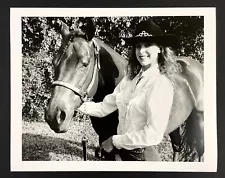 1992 Tracy Morin Horse Rodeo Queen Glam Cowgirl Tiara Crown Vintage Press Photo