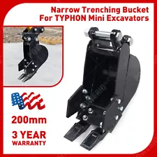 Attachment 200mm Narrow Trenching Bucket for TYPHON Mini Excavators Digger