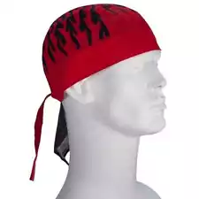 Premium Red Flames Doo Rags - Dozen Packed