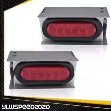 Fit For Truck Red LED Trailer Steel Box Kit W/ 6" Oval Tail Light 2" Marker Lamp