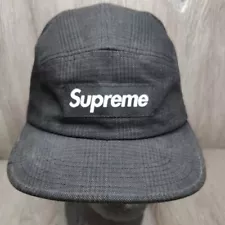 Supreme Hat Jacquard Box Logo Camp Cap 5-Panel Cap Twill Black OSFM