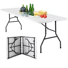 New Listing8FT Picnic Table Folding Table Camping Table Plastic Table Fold Up Table Lock...