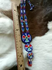 Native American Styled Beaded Necklace old pattern medallions