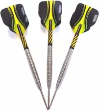 Tungsten Darts set 21g Barrels, Spiral Stems + strong Pentathlon Dart Flights