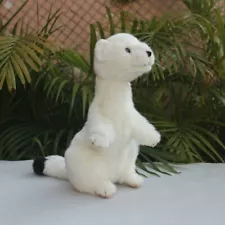 White Ferret Stoat Weasel Simulated Animal Cute Doll Soft Plush Toy Gift