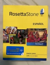 New Rosetta Stone V4 TOTALe Spanish Español Level 1-5 CD PC Mac NIB 1-2-3-4-5 LA