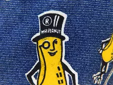 VTG Mr Peanut Planters nuts logo fabric 2 yds cotton Private listing for Alison