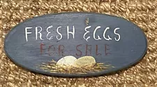 Vintage Farm Fresh Eggs For Sale Hand Painted Folk Art Sign Chicken Rooster 11"