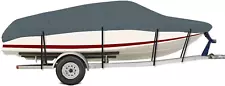 Marine Grade Trailerable Boat Cover Commercial 210D, Light Weight Fits V-Hull Tr