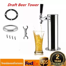 Single Tap Faucet Stainless Chrome Draft Beer Tower Home Brew Bar For Kegerator