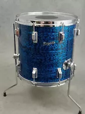 New ListingROGERS HOLIDAY 14X14 BLUE ONYX FLOOR TOM DRUM for your set, EXCELLENT!