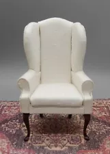 Vtg OOAK Claire Flachbart Upholstered Wingback Chair Dollhouse Miniature 1:12