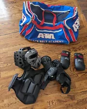 ATA Black Belt Academy Sparring Gear Duffle Bag & Taekwondo Martial Set